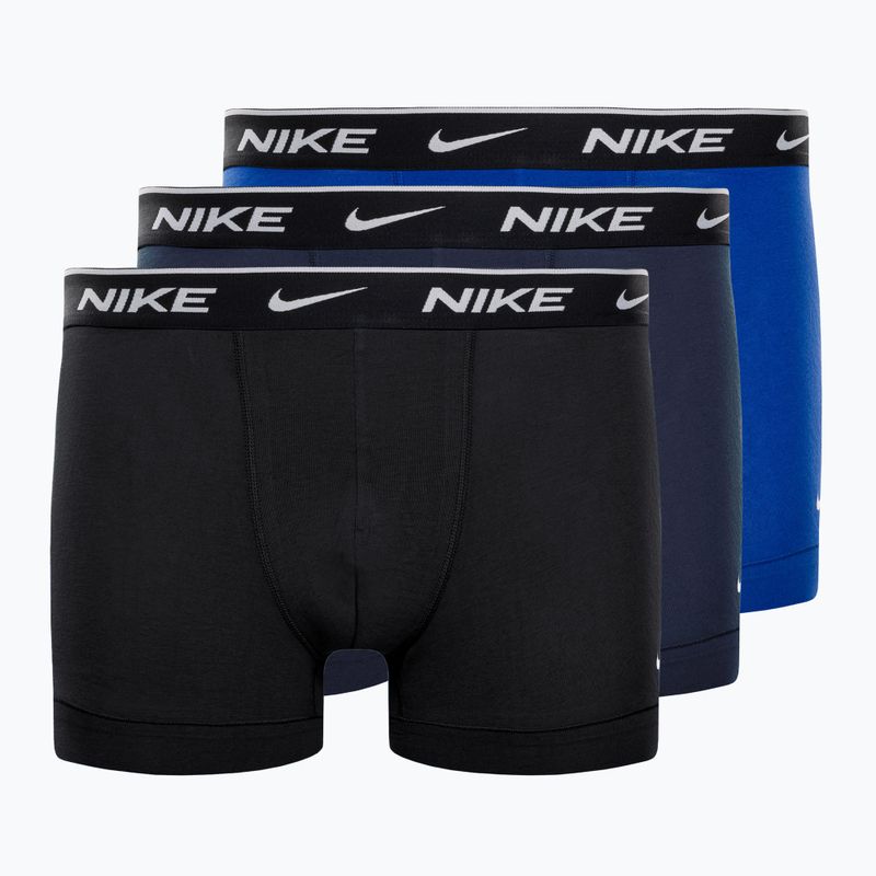 Men's boxer shorts Nike Everyday Cotton Stretch Trunk 3Pk UB1 obsidian / game royal / black