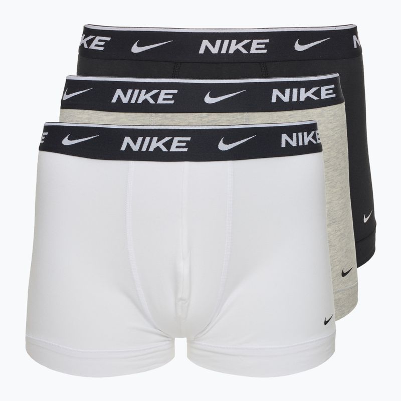 Men's boxer shorts Nike Everyday Cotton Stretch Trunk 3 pairs white/grey heather/black