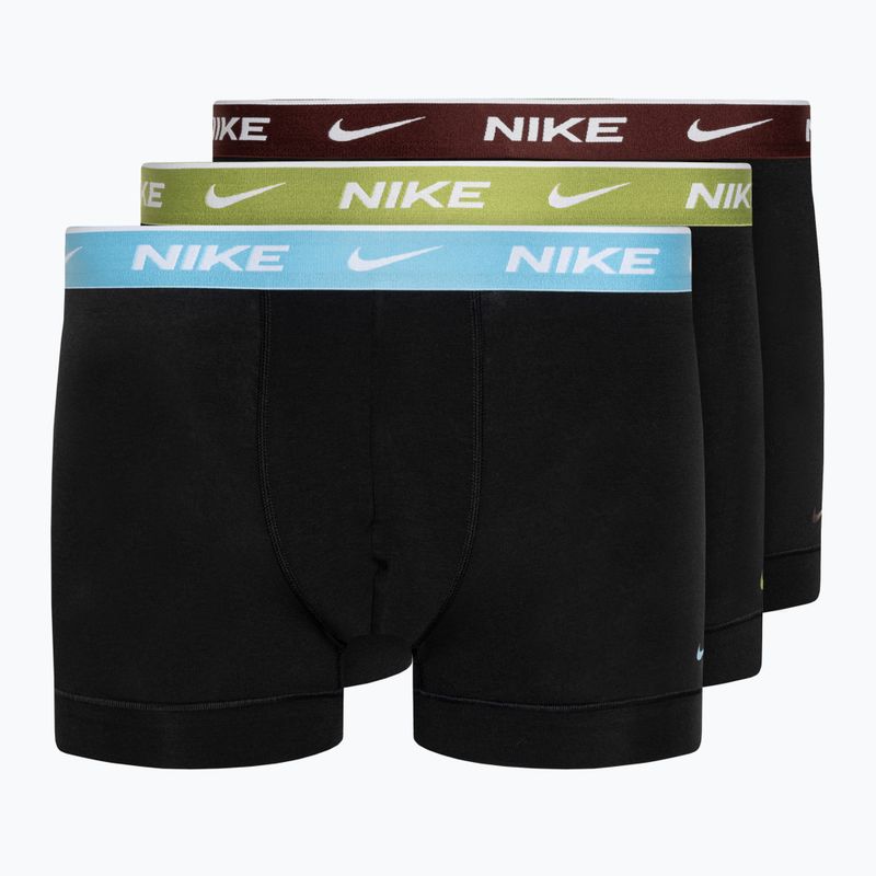 Men's boxer shorts Nike Everyday Cotton Stretch Trunk 3 pairs black/pear/aquarius/cark team red