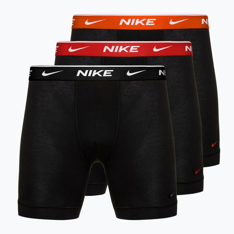 Men's Nike Everyday Cotton Stretch boxer shorts 3 pairs black team orange/red/black