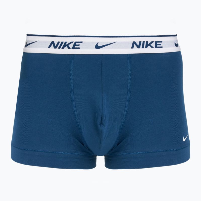 Men's boxer shorts Nike Everyday Cotton Stretch Trunk 3 pairs light army blue/blue force/white waistband 2