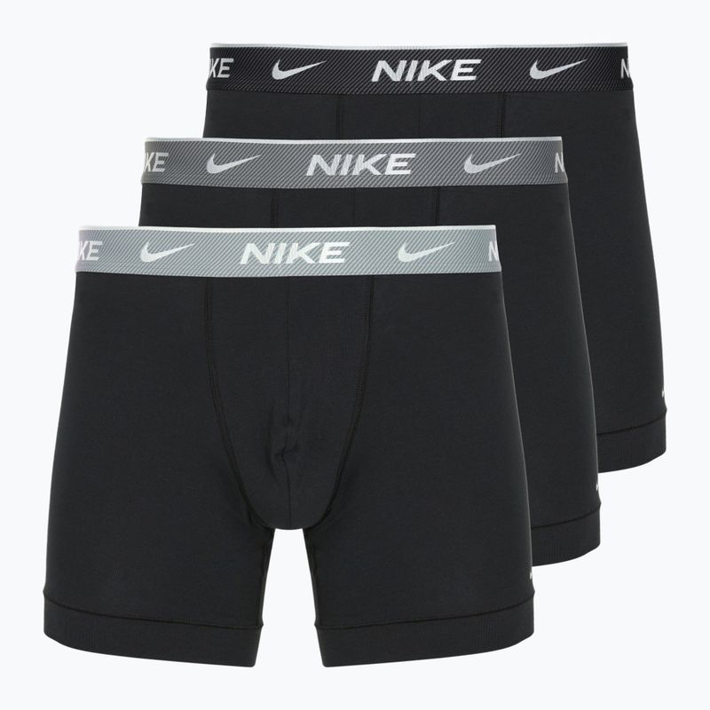 Men's Nike Everyday Cotton Stretch boxers 3 pairs bi/iron grey/clear grey high shine textured wb