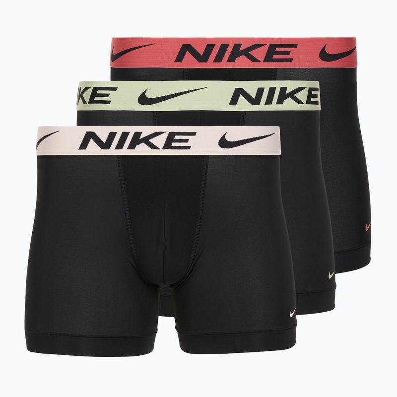 Men's Nike Dri-Fit Essential Micro Boxer Brief 3 pairs blk washed coral/olive aura/abrtract blue edge wb