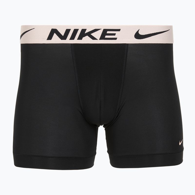 Men's Nike Dri-Fit Essential Micro Boxer Brief 3 pairs blk washed coral/olive aura/abrtract blue edge wb 2