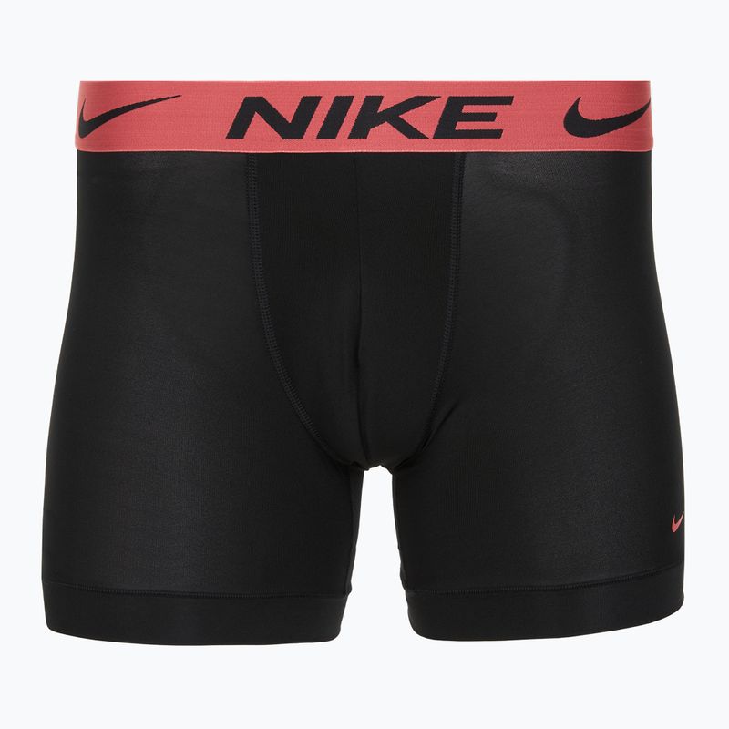 Men's Nike Dri-Fit Essential Micro Boxer Brief 3 pairs blk washed coral/olive aura/abrtract blue edge wb 4