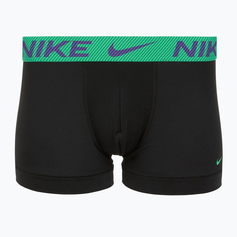 Men's boxer shorts Nike Dri-Fit Essential Micro Trunk 3 pairs black green shock/wild violet/black text wb 2
