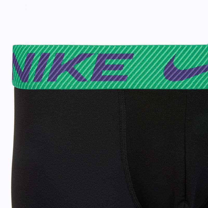 Men's boxer shorts Nike Dri-Fit Essential Micro Trunk 3 pairs black green shock/wild violet/black text wb 6