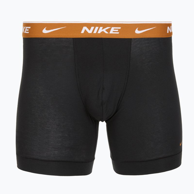 Men's Nike Everyday Cotton Stretch boxer shorts 3 pairs black light crimsn/desrt ochre/black waistband 2