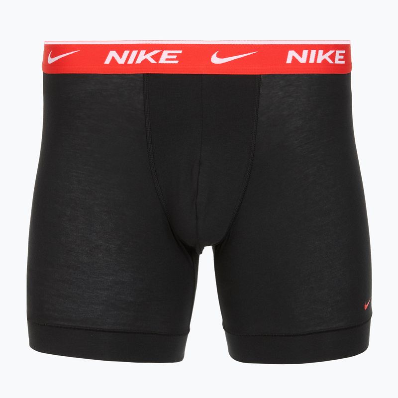 Men's Nike Everyday Cotton Stretch boxer shorts 3 pairs black light crimsn/desrt ochre/black waistband 3