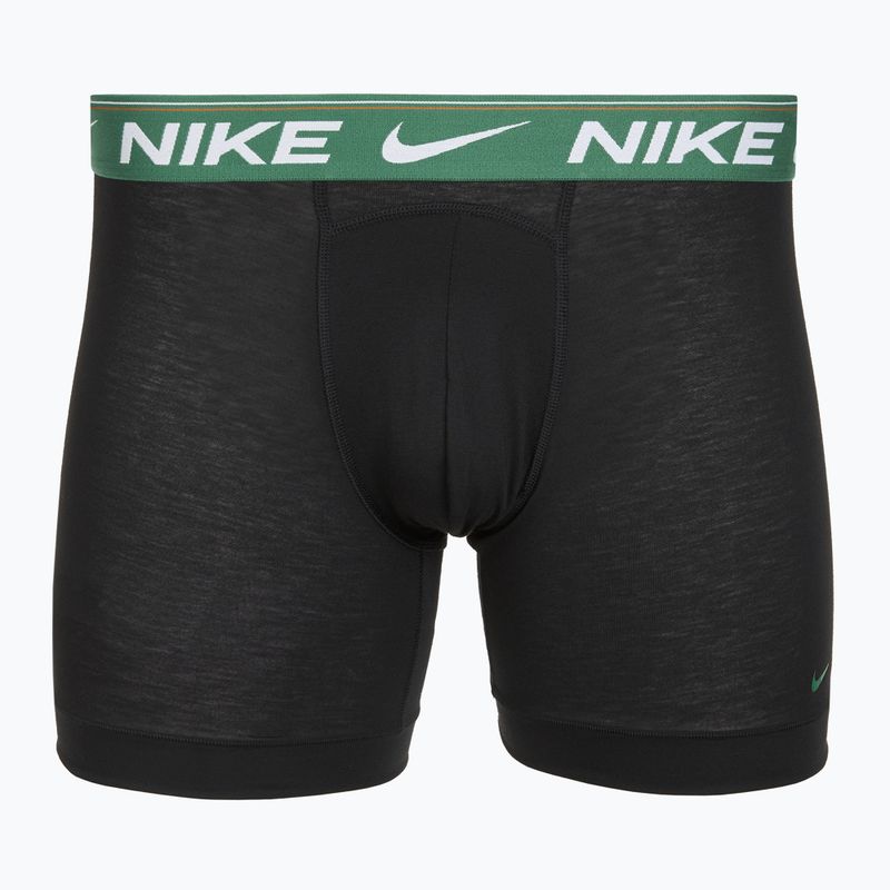 Nike Dri-FIT Ultra Comfort men's boxer shorts 3 pairs black evrgreen aura/deep night/black waistband 2