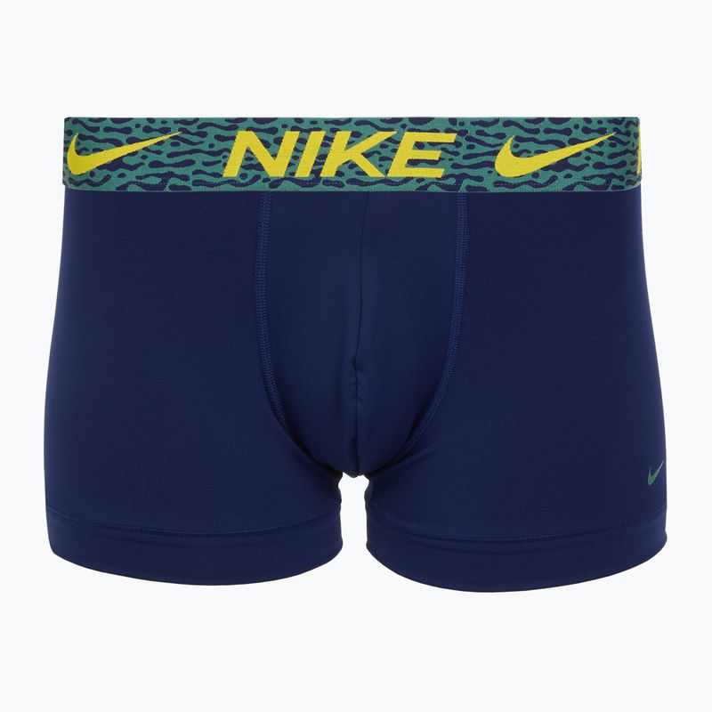Men's boxer shorts Nike Dri-Fit Essential Micro Trunk 3 pairs blu void/lgh crim/brht citron/evergrn aura/abst wb 2