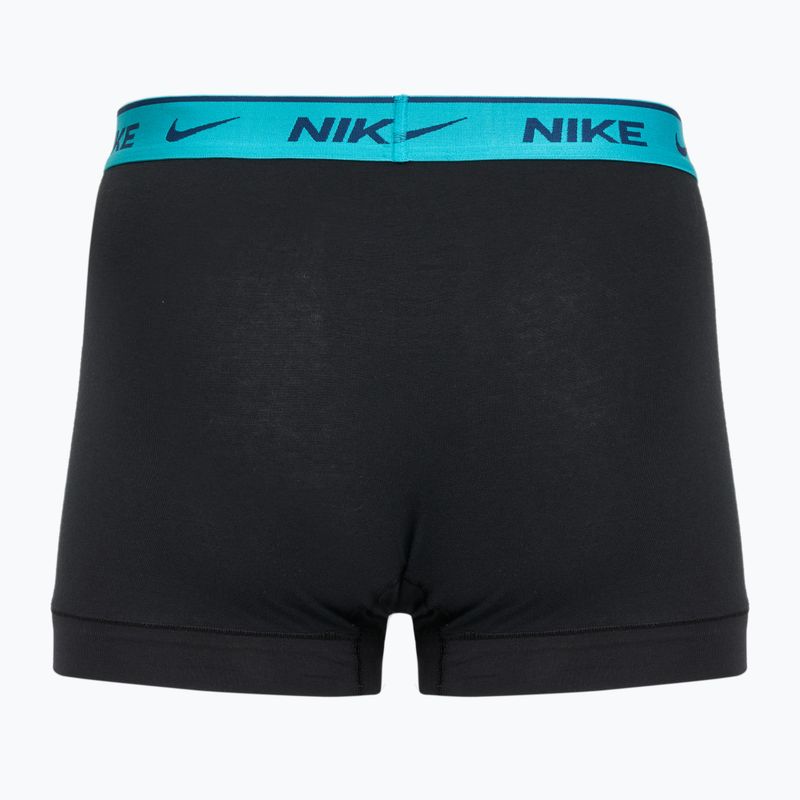 Men's boxer shorts Nike Everyday Cotton Stretch Trunk 3 pairs black light amry blue/dusty cactus/black waistband 2