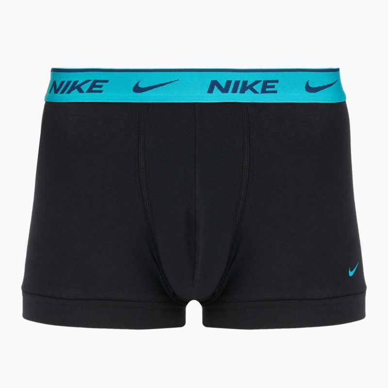 Men's boxer shorts Nike Everyday Cotton Stretch Trunk 3 pairs black light amry blue/dusty cactus/black waistband 4