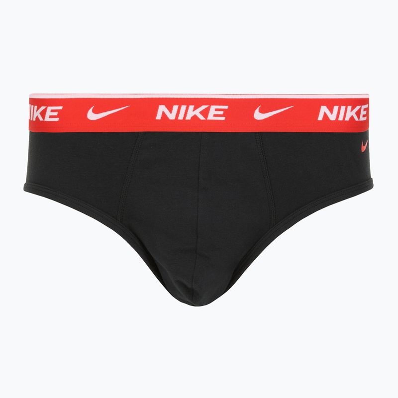 Men's Nike Everyday Cotton Stretch Brief 3 pairs black light crimson/desert ochre/black wb 2