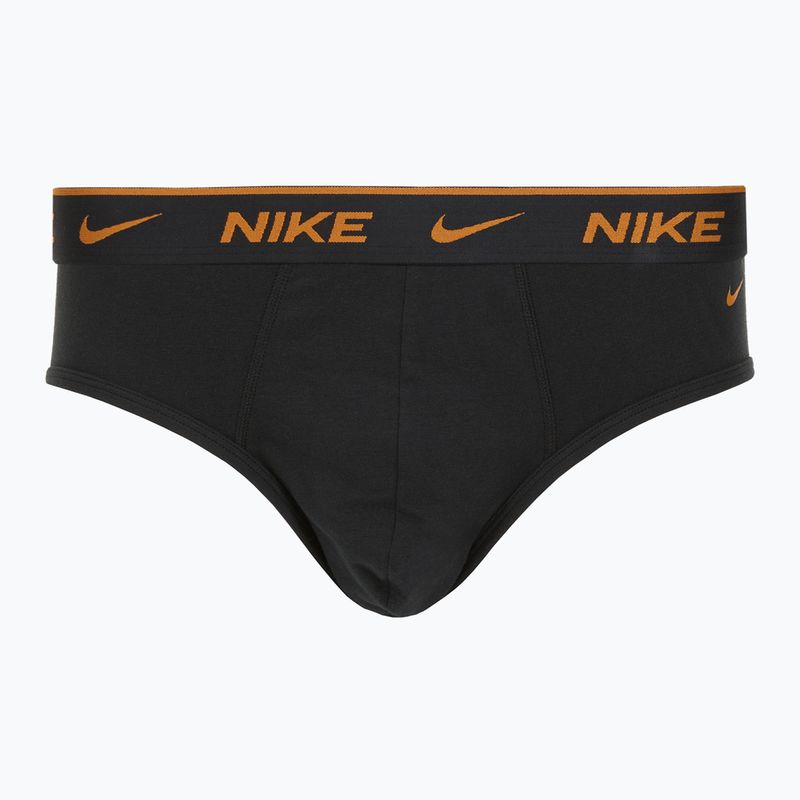 Men's Nike Everyday Cotton Stretch Brief 3 pairs black light crimson/desert ochre/black wb 4