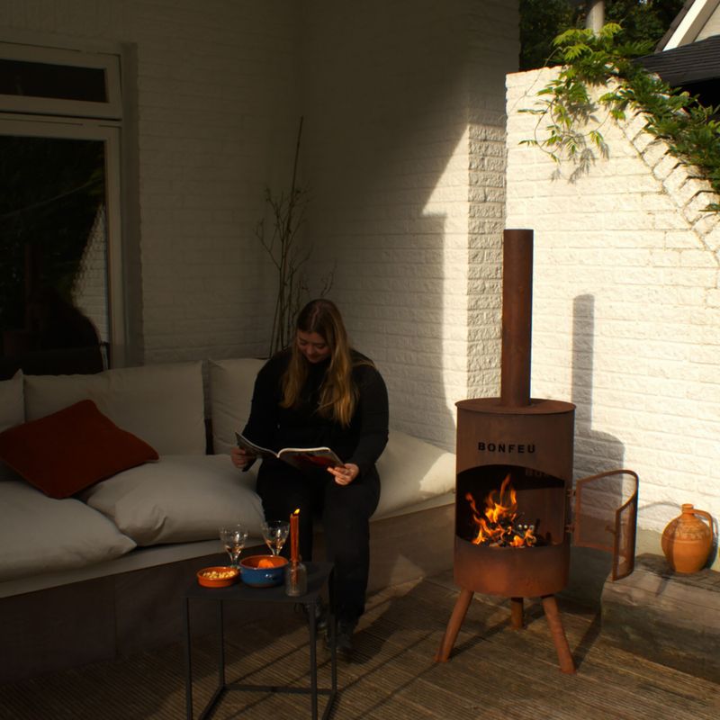 Outdoor fireplace BonFeu BonTon corten 3
