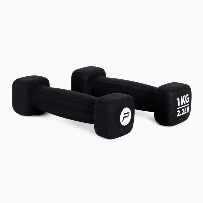 Neoprene dumbbells 1 kg Pure2Improve black P2I201390