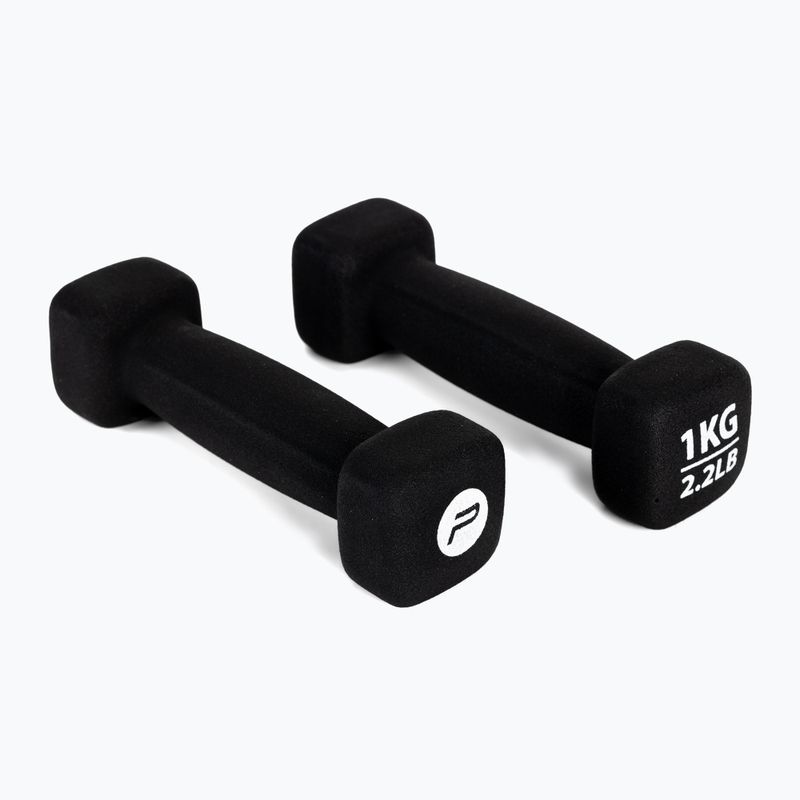 Neoprene dumbbells 1 kg Pure2Improve black P2I201390 2