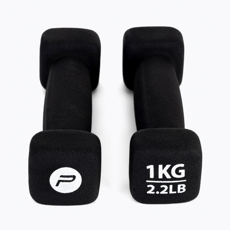 Neoprene dumbbells 1 kg Pure2Improve black P2I201390 3
