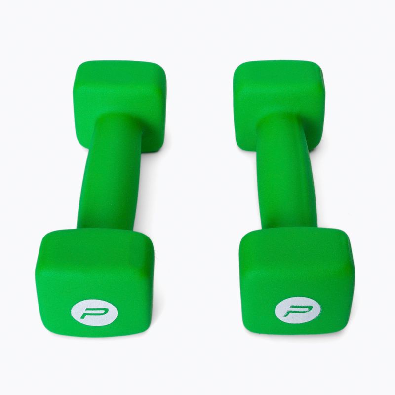 Pure2Improve green 2kg neoprene dumbbells P2I201400 3