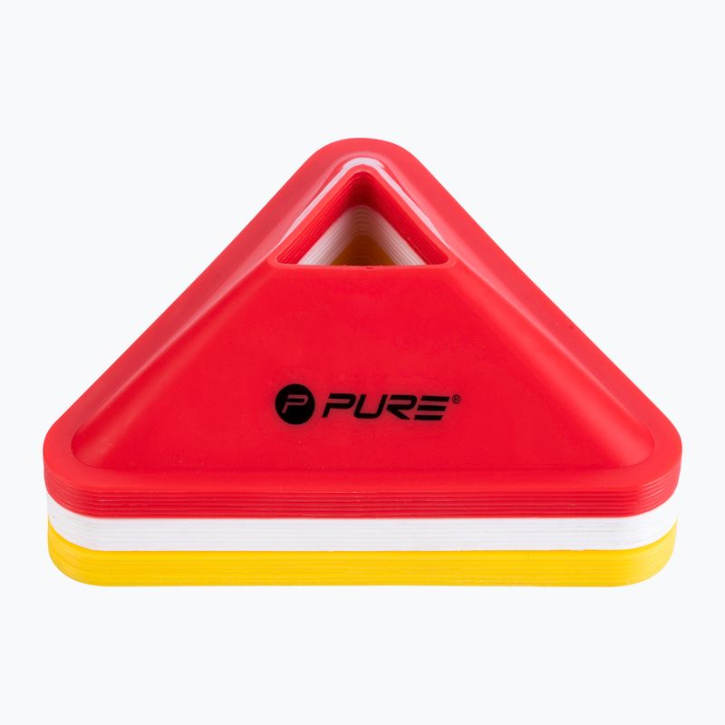 Pure2Improve Triangle Training Cones Set 20 pcs white/red/yellow 2