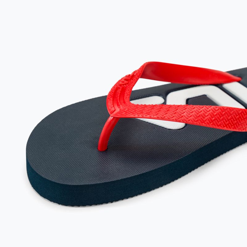 FILA men's Troy dress blues / high risk red flip flops 7