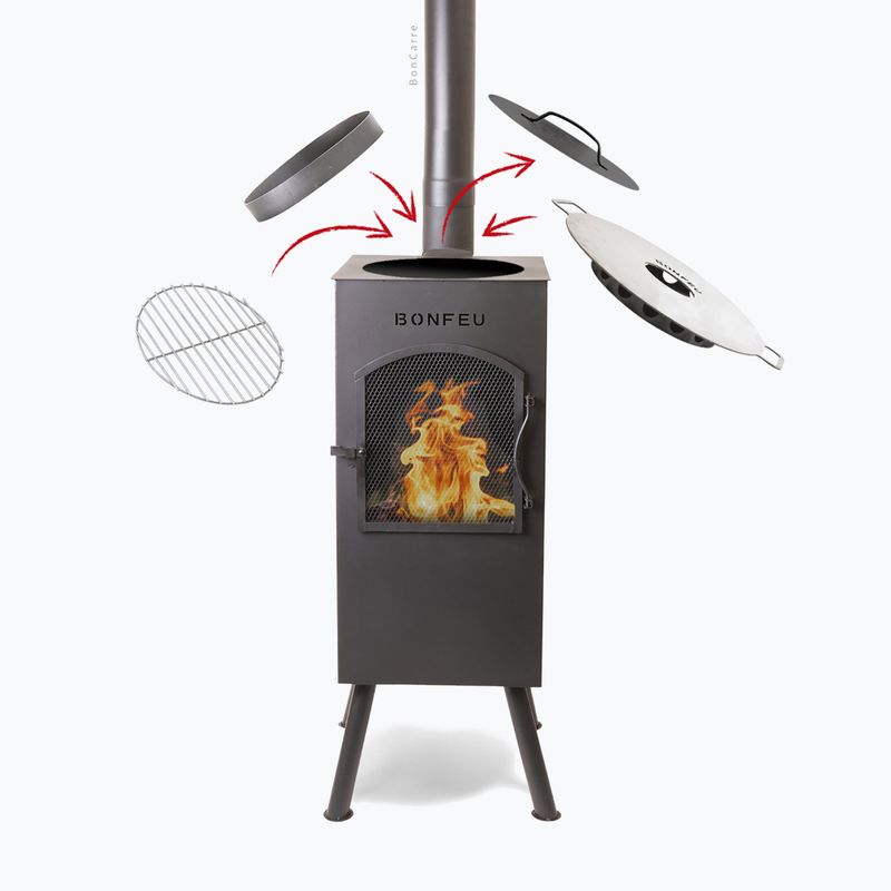 Outdoor fireplace BonFeu BonCarré black 7