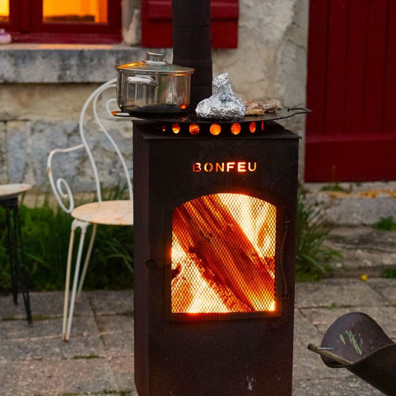 Outdoor fireplace BonFeu BonCarré black 12