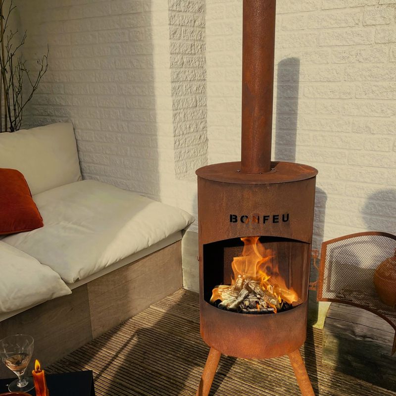 Outdoor fireplace BonFeu BonTon corten 2