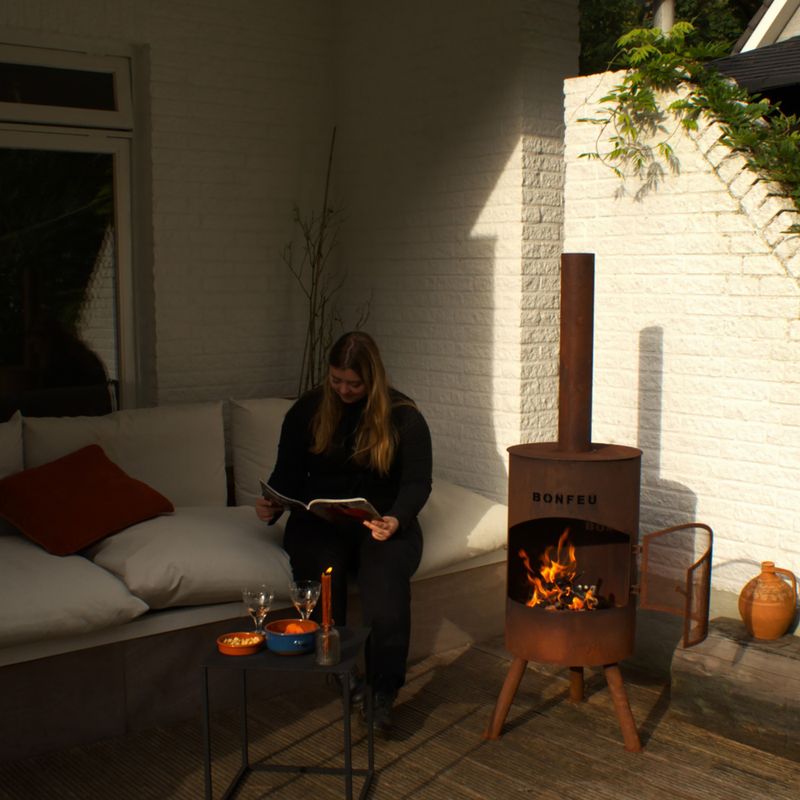 Outdoor fireplace BonFeu BonTon corten 3