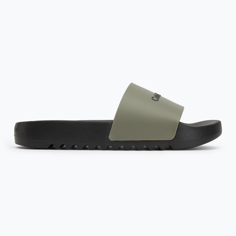 Calvin Klein men's flip-flops HM0HM01063 Chuncky Pool Slide Rub Smokey Olive/Black 2