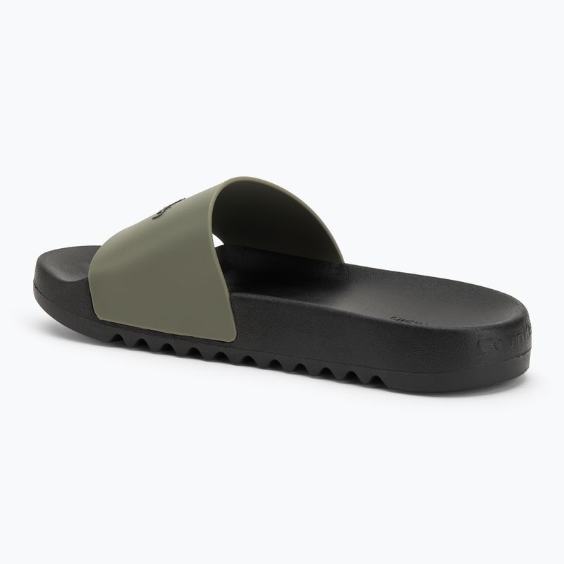 Calvin Klein men's flip-flops HM0HM01063 Chuncky Pool Slide Rub Smokey Olive/Black 3