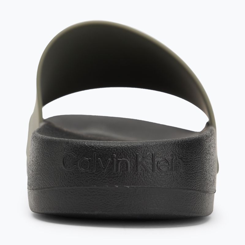Calvin Klein men's flip-flops HM0HM01063 Chuncky Pool Slide Rub Smokey Olive/Black 6