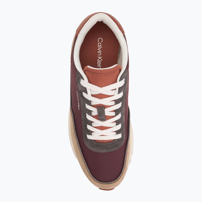 Calvin Klein men's shoes HM0HM01714 Low Top Lace Up Repreve Mix Silver Mink/Vineyard Wine 5