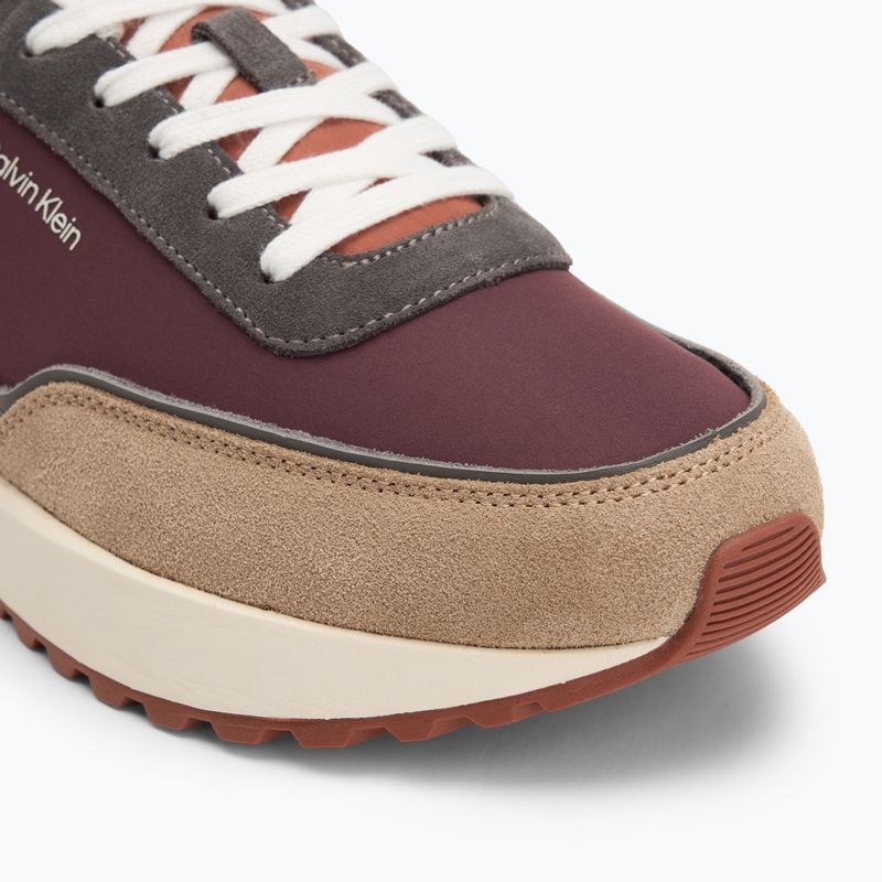 Calvin Klein men's shoes HM0HM01714 Low Top Lace Up Repreve Mix Silver Mink/Vineyard Wine 7