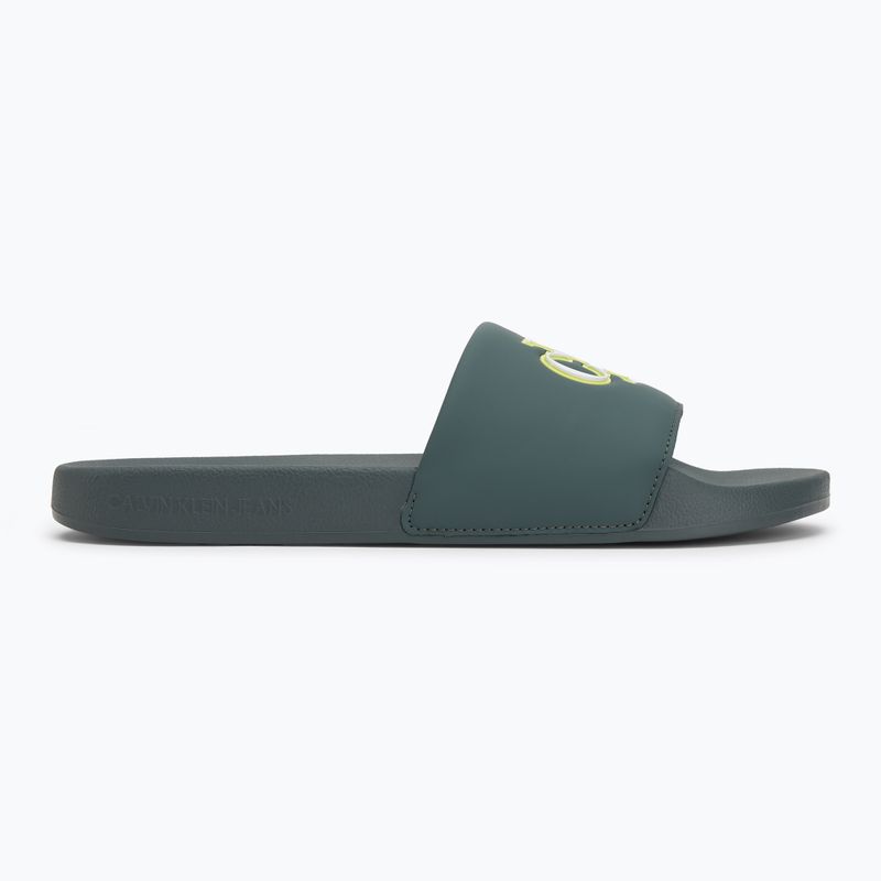 Men's Calvin Klein YM0YM01281 Jelly Mono PU Seaside Aqua/White flip-flops 2