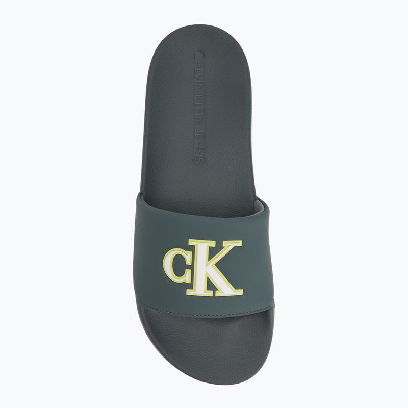 Men's Calvin Klein YM0YM01281 Jelly Mono PU Seaside Aqua/White flip-flops 5