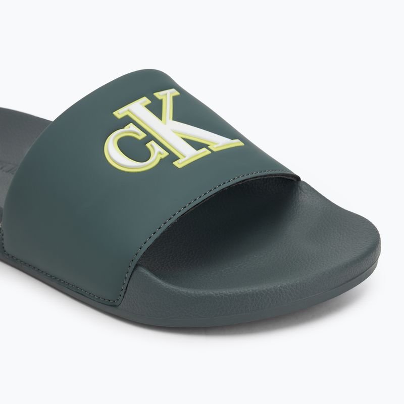 Men's Calvin Klein YM0YM01281 Jelly Mono PU Seaside Aqua/White flip-flops 7
