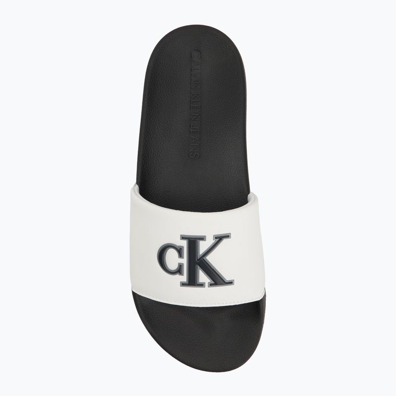 Calvin Klein men's flip-flops YM0YM01281 Jelly Mono PU Bright White/Black 5