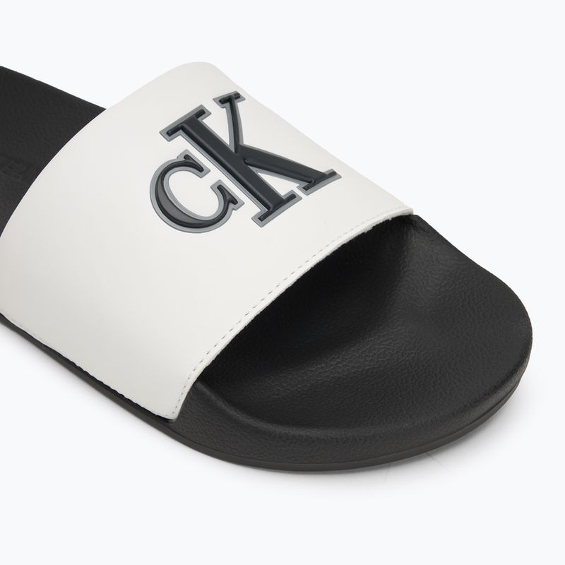 Calvin Klein men's flip-flops YM0YM01281 Jelly Mono PU Bright White/Black 7