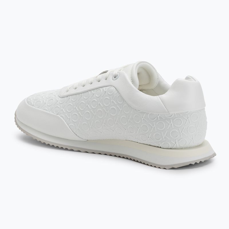 Calvin Klein Women's Shoes HW0HW02574 Runner Lace Up Mono Pu Triple Bright White 3