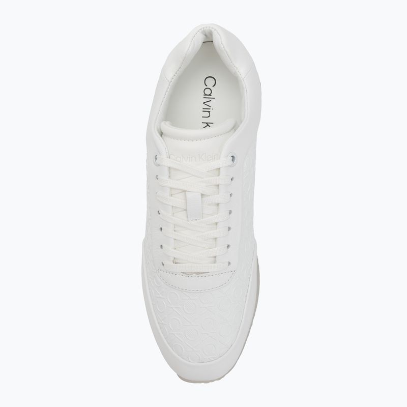 Calvin Klein Women's Shoes HW0HW02574 Runner Lace Up Mono Pu Triple Bright White 5