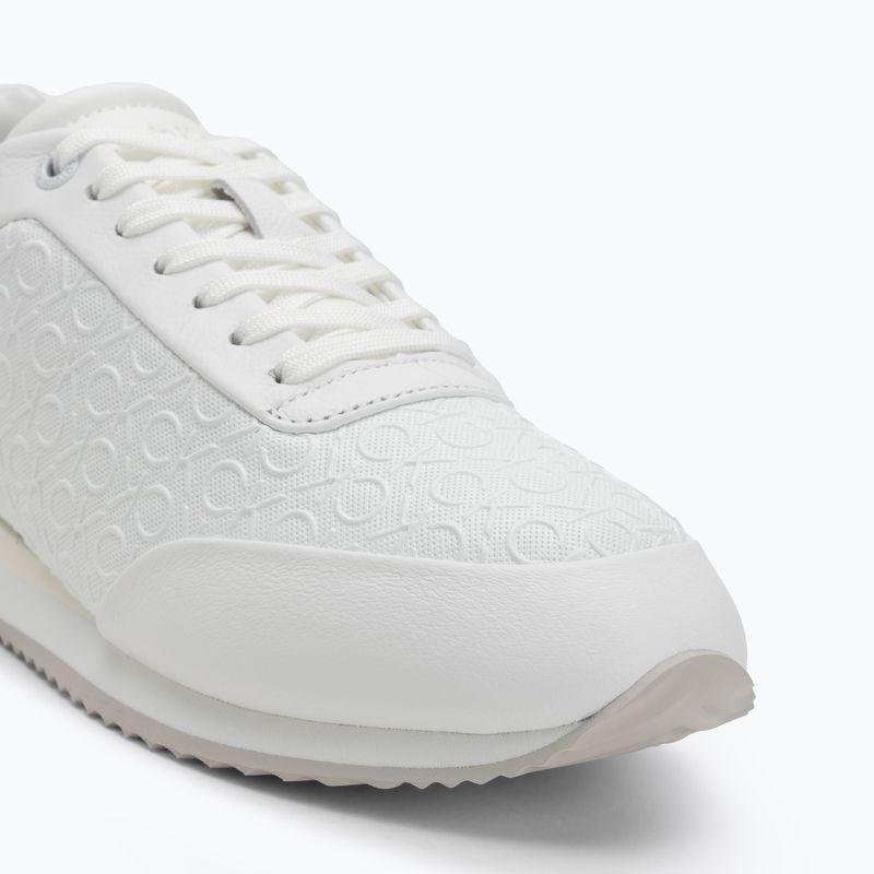 Calvin Klein Women's Shoes HW0HW02574 Runner Lace Up Mono Pu Triple Bright White 7