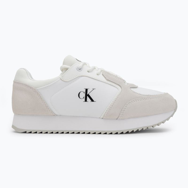 Calvin Klein Women's Shoes YW0YW01644 Runner Laceup Sock Mg Nylon Mix Bright White/Black 2