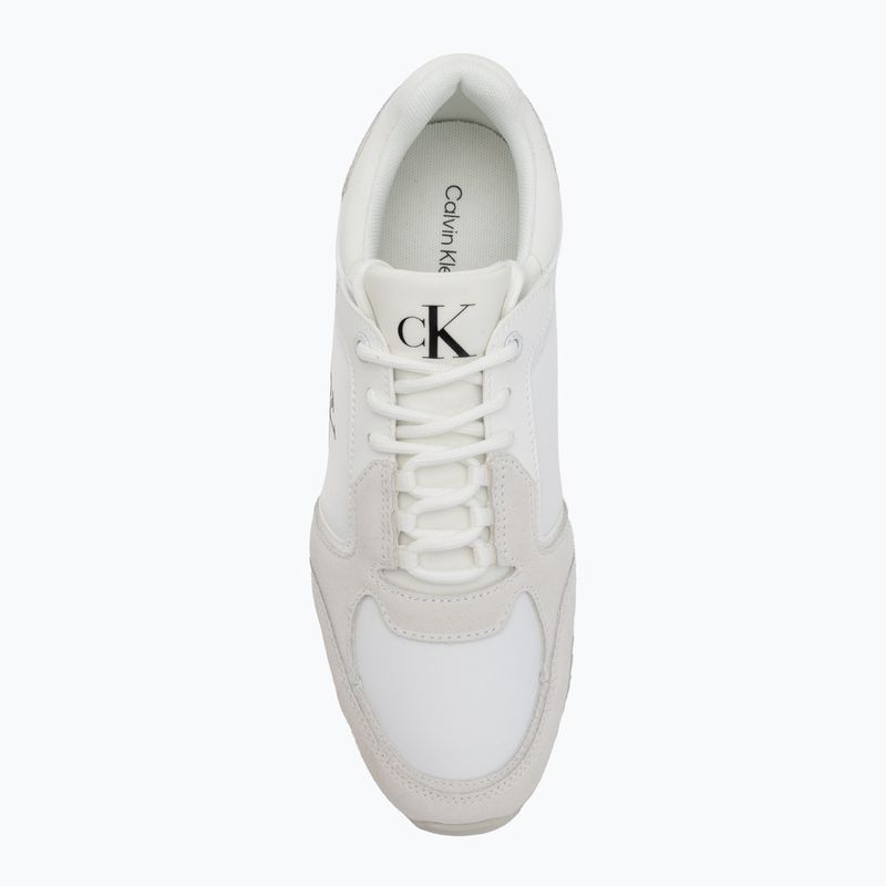 Calvin Klein Women's Shoes YW0YW01644 Runner Laceup Sock Mg Nylon Mix Bright White/Black 5