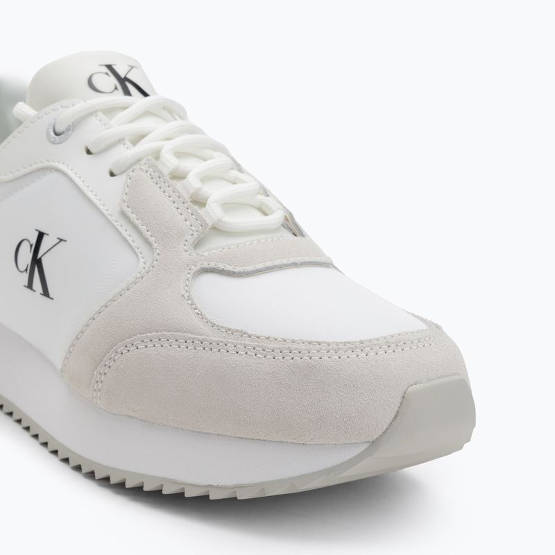 Calvin Klein Women's Shoes YW0YW01644 Runner Laceup Sock Mg Nylon Mix Bright White/Black 7
