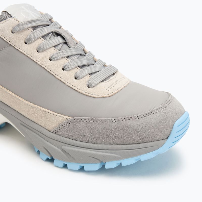 Calvin Klein women's shoes YW0YW01852 Hike Runner Mg Nylon Mix formal gray/eggsshell creamy/white 7