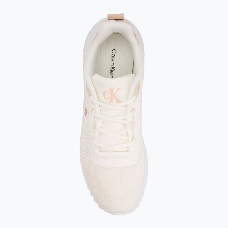 Calvin Klein women's shoes YW0YW01851 Eva Runner L-Up Mix Mesh Logo Ck bright white/black 5