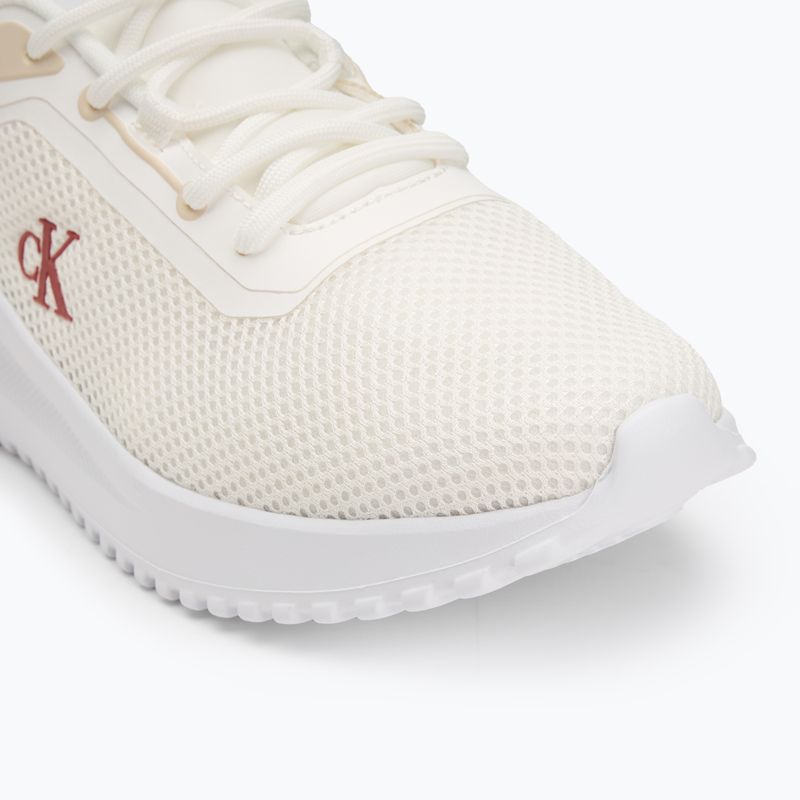 Calvin Klein women's shoes YW0YW01851 Eva Runner L-Up Mix Mesh Logo Ck bright white/black 7