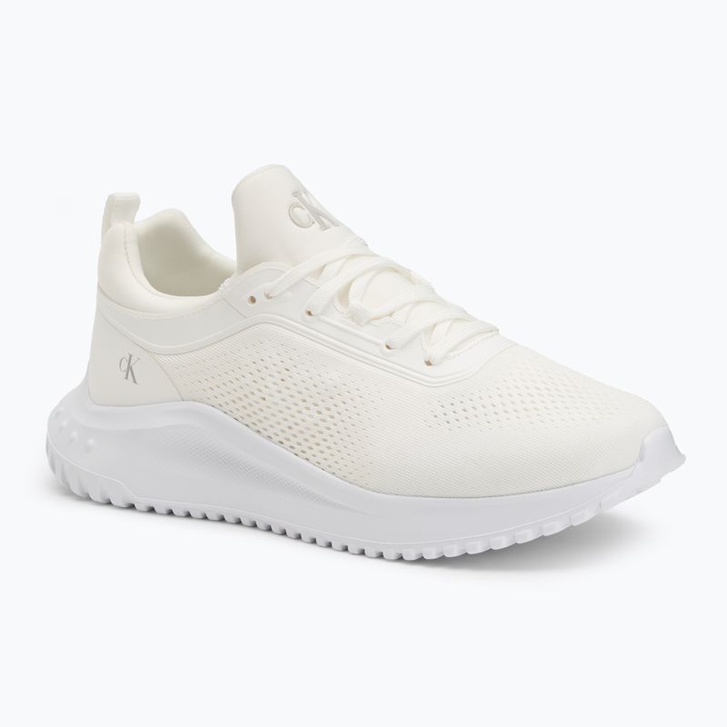 Calvin Klein women's shoes YW0YW01855 Eva Runner Sock Mg Tech Mix triple bright white